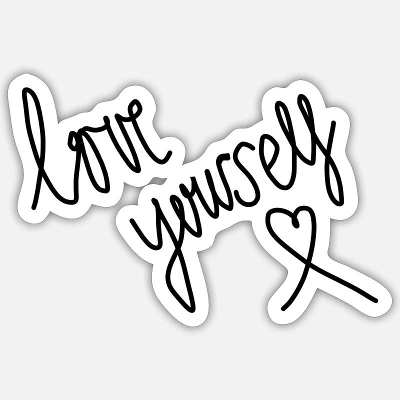 Love Yourself - Sticker Größe S (10 x 10 cm) - Mattweiß