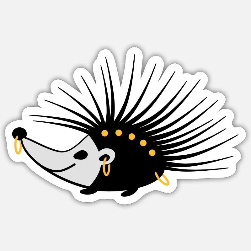 Igel - Sticker Größe S (10 x 10 cm) - Mattweiß