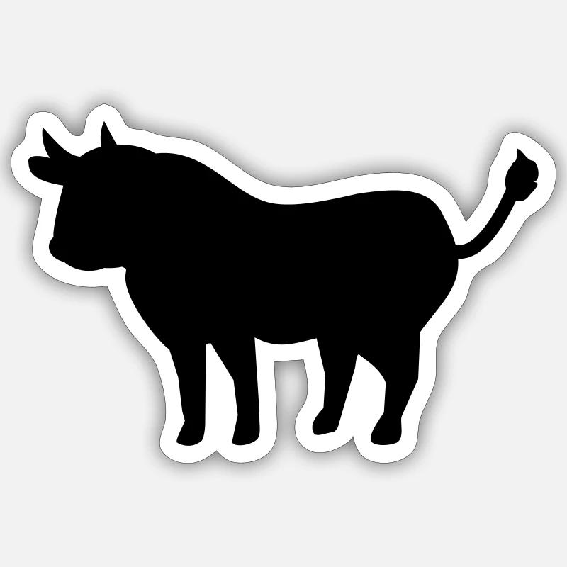 Stier - Sticker Größe S (10 x 10 cm) - Mattweiß
