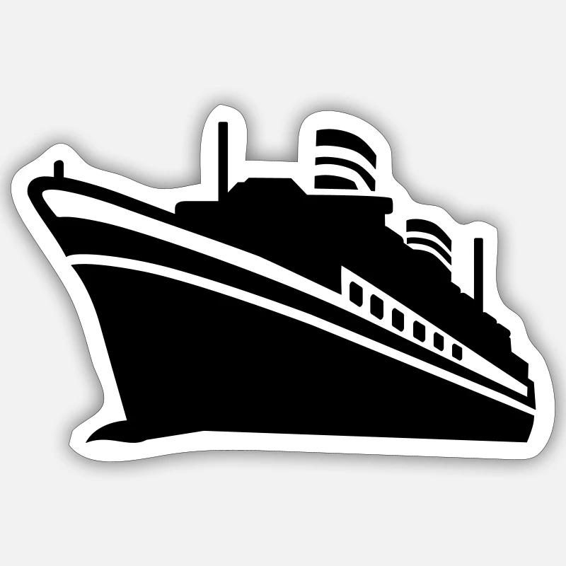 Schiff - Sticker Größe S (10 x 10 cm) - Mattweiß