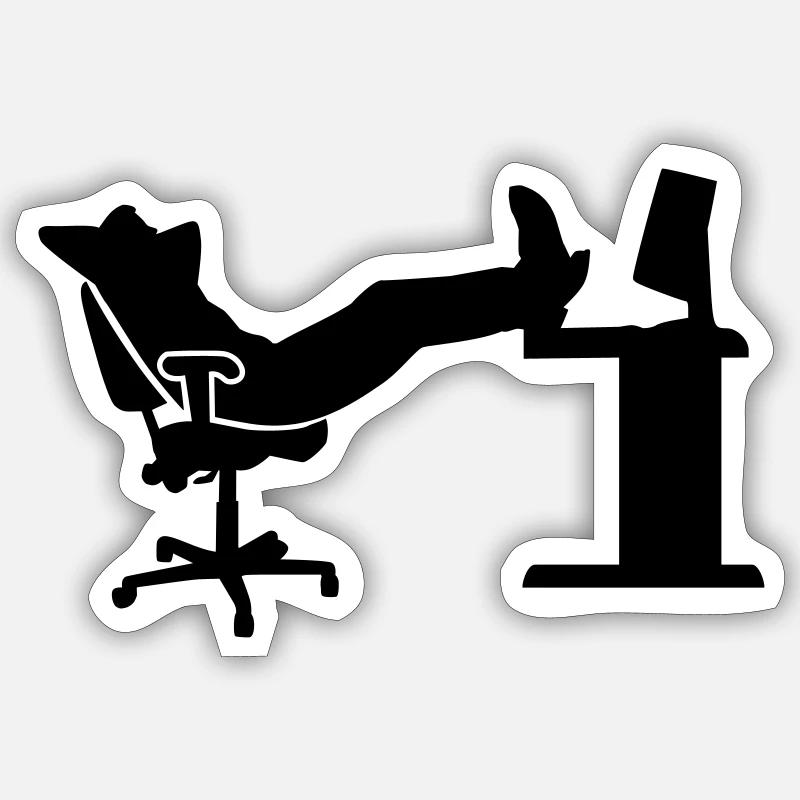 Office - Sticker size S (10 x 10 cm) - white matte