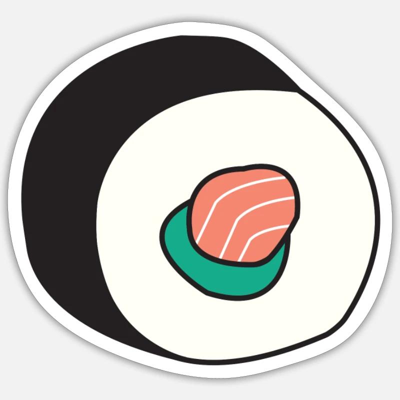 Maki roll - Sticker size S (10 x 10 cm) - white matte