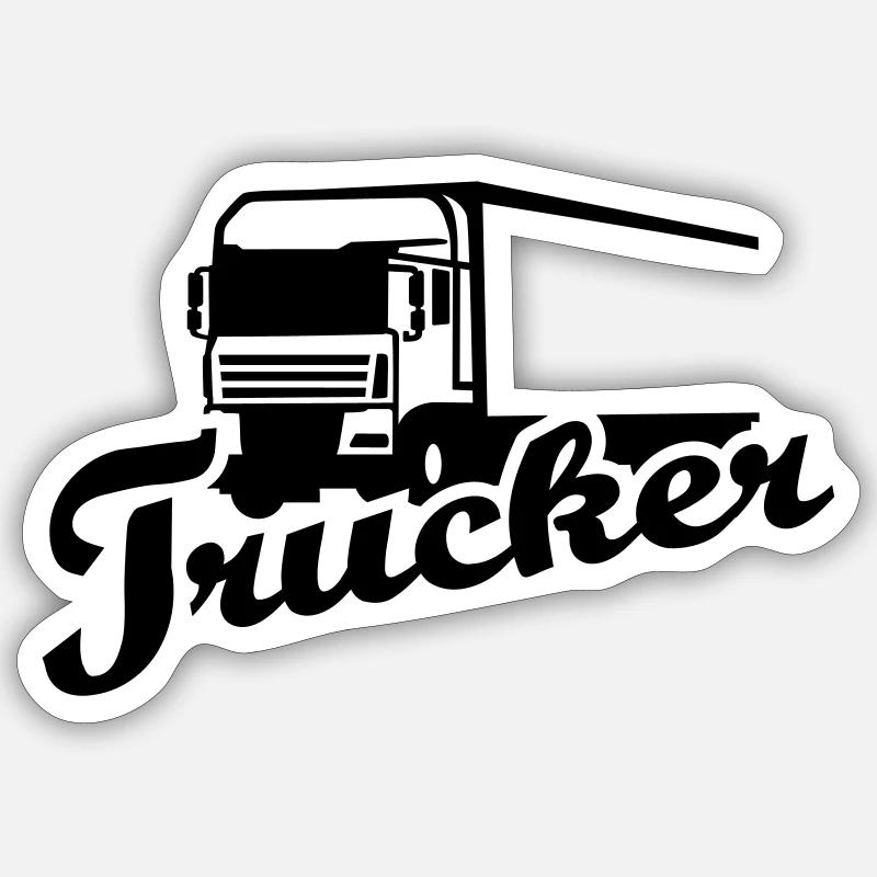 Trucker - Sticker Größe S (10 x 10 cm) - Mattweiß