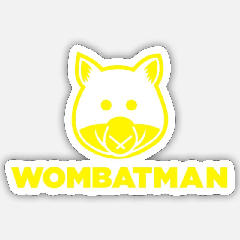 Wombatman - Sticker Größe S (10 x 10 cm) - Mattweiß