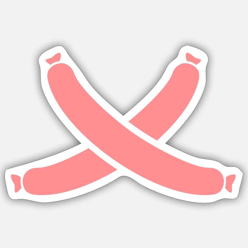 Wurst - Sticker Größe S (10 x 10 cm) - Mattweiß