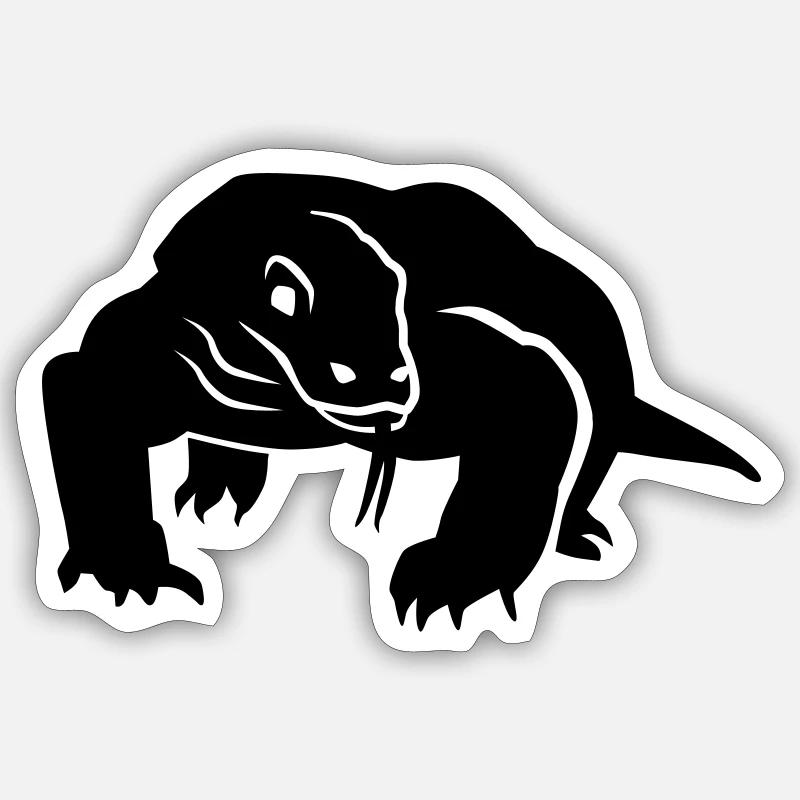 Komodo dragon - Sticker size S (10 x 10 cm) - white matte