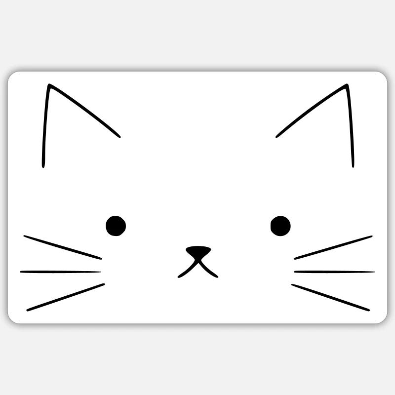 Katze | Cat - Sticker Größe S (10 x 10 cm) - Mattweiß