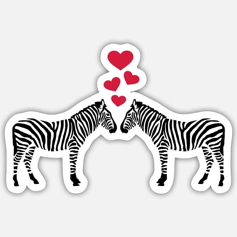 Zèbre - Sticker taille S (10 x 10 cm) - blanc mat