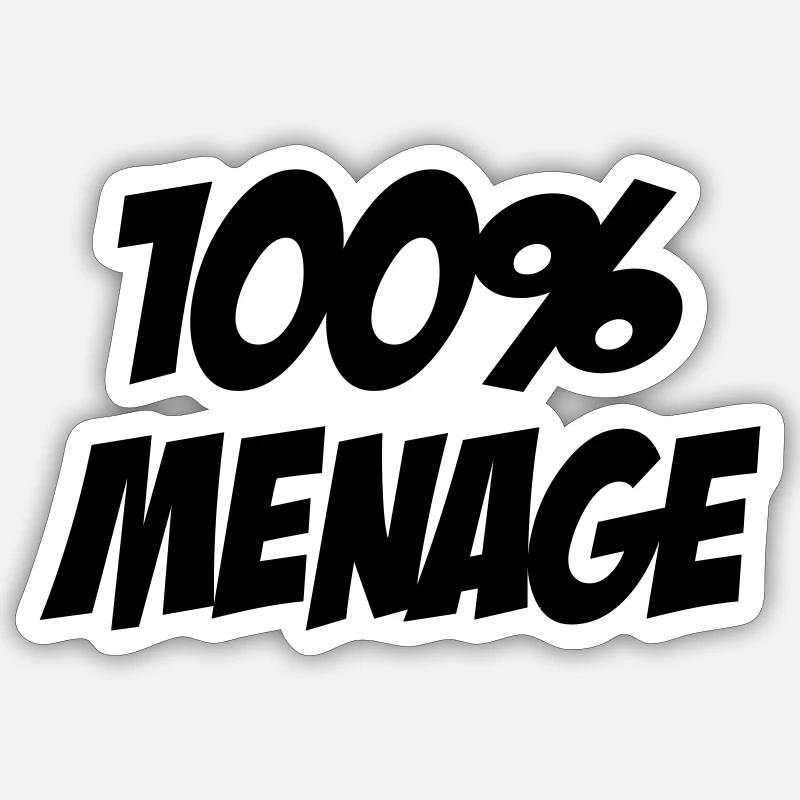 100% Ménage Sticker taille S (10 x 10 cm)