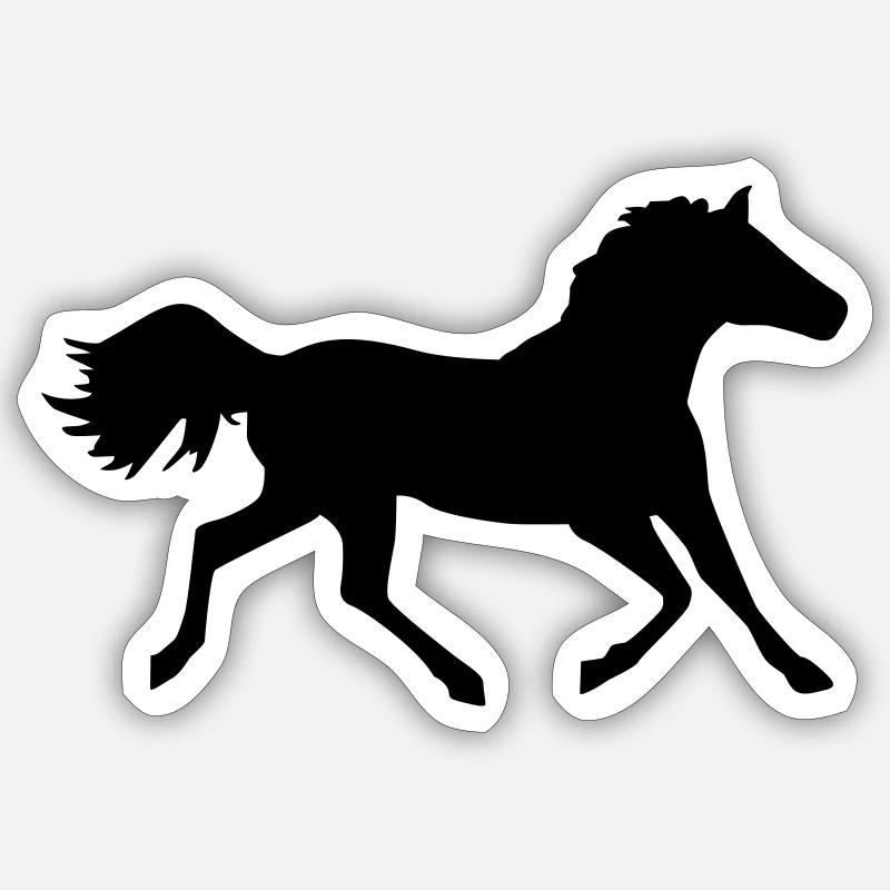 Cheval - Sticker taille S (10 x 10 cm) - blanc mat