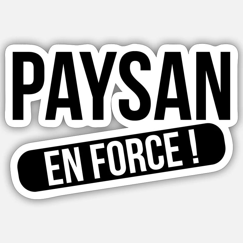 Paysan en force ! - Sticker taille S (10 x 10 cm) - blanc mat