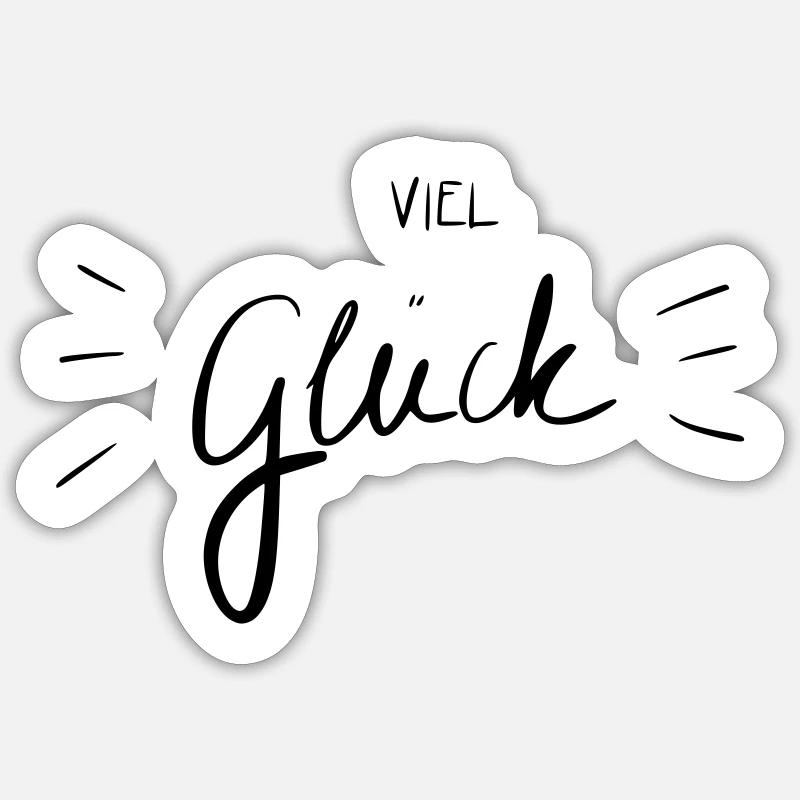 Viel Glück - Sticker taille S (10 x 10 cm) - blanc mat