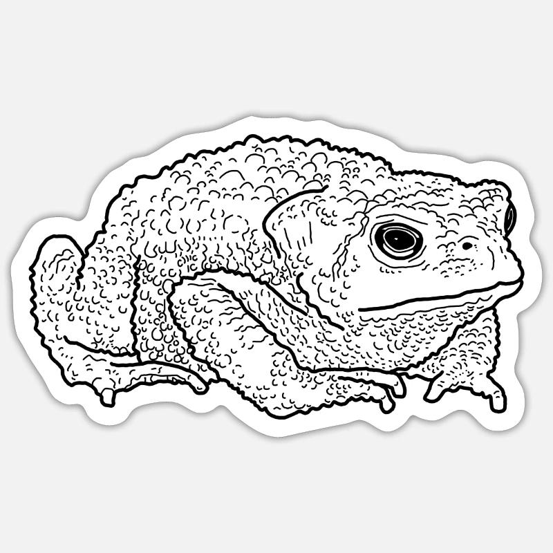 crapaud - Sticker taille S (10 x 10 cm) - blanc mat