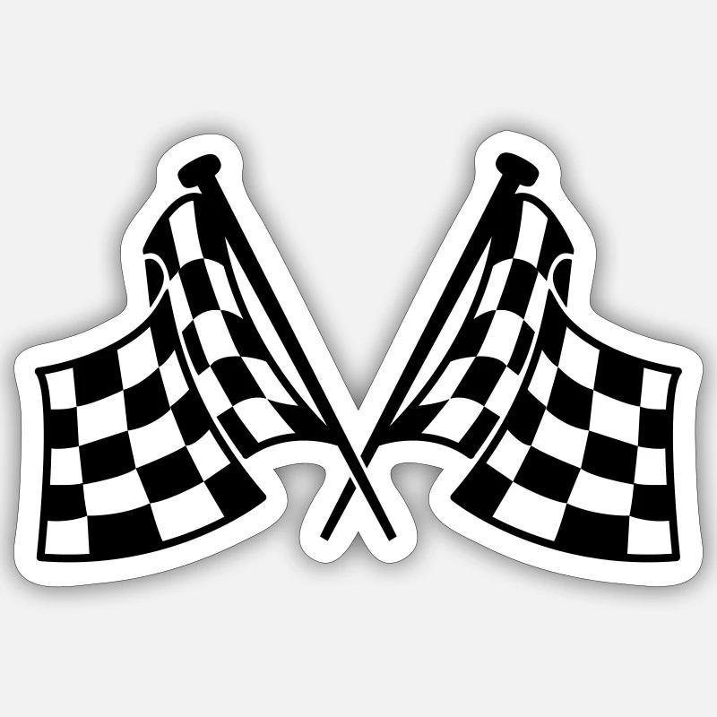 drapeaux de course Sticker taille S (10 x 10 cm)