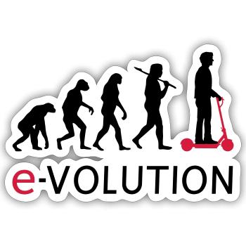 Evolution ElectroScooter eScooter ERoller - Sticker Größe S (10 x 10 cm) - Mattweiß - Vorne