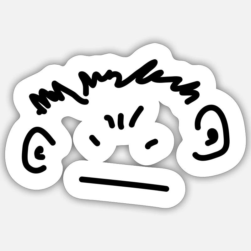 angry boy Sticker size S (10 x 10 cm)