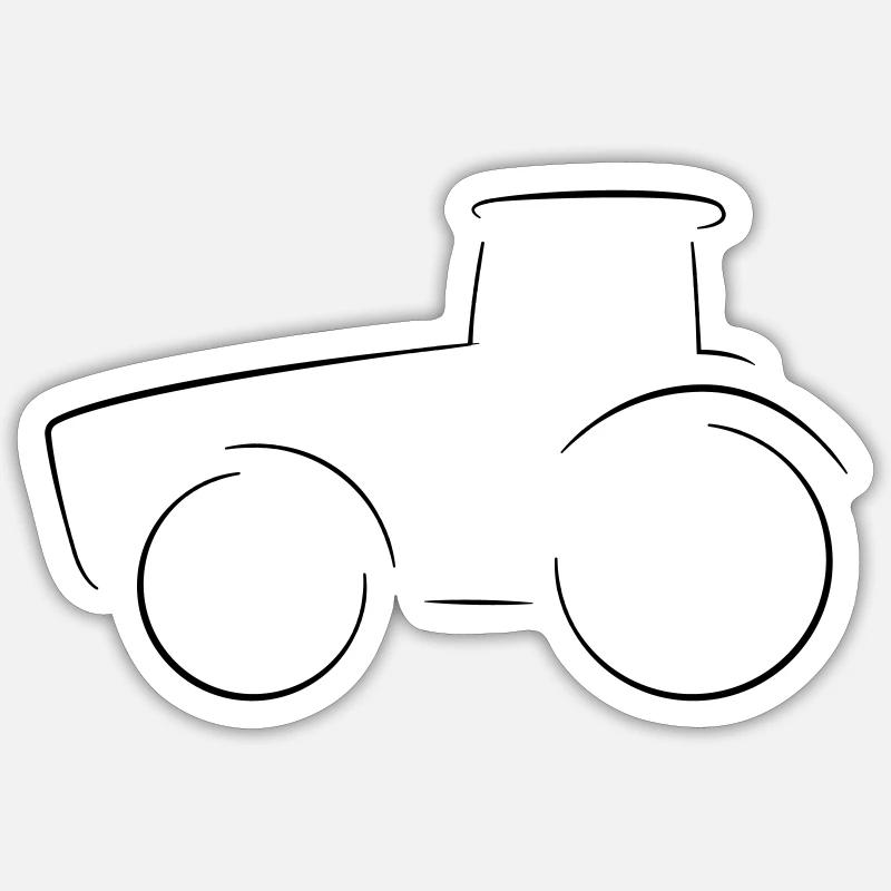 Tractor machine car - Sticker size S (10 x 10 cm) - white matte