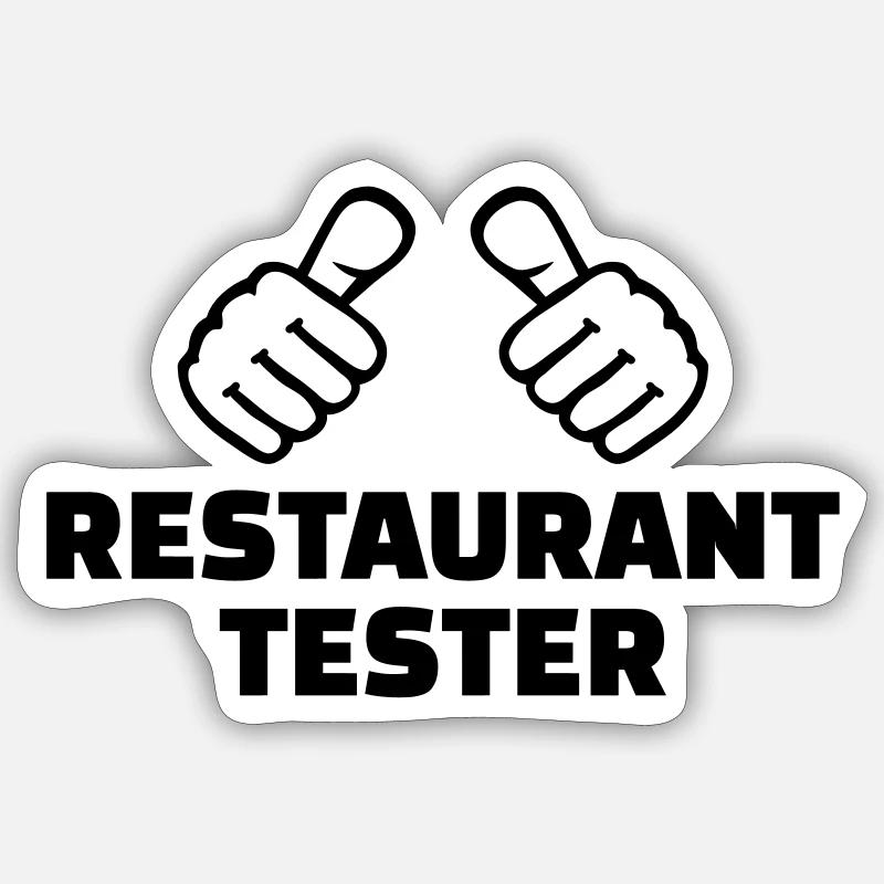 Restaurant Tester - Sticker Größe S (10 x 10 cm) - Mattweiß