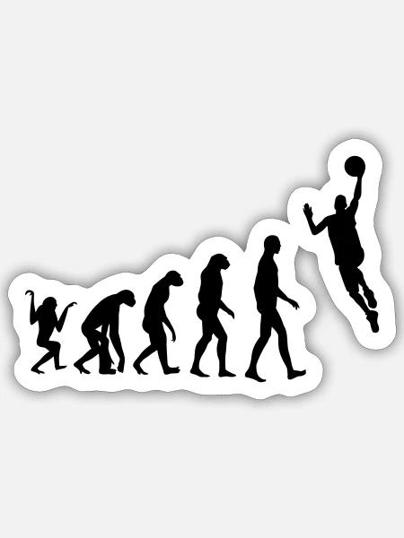 Basketball - Basket Ball - Game - Sport - Player - Sticker taille S (10 x 10 cm) - blanc mat