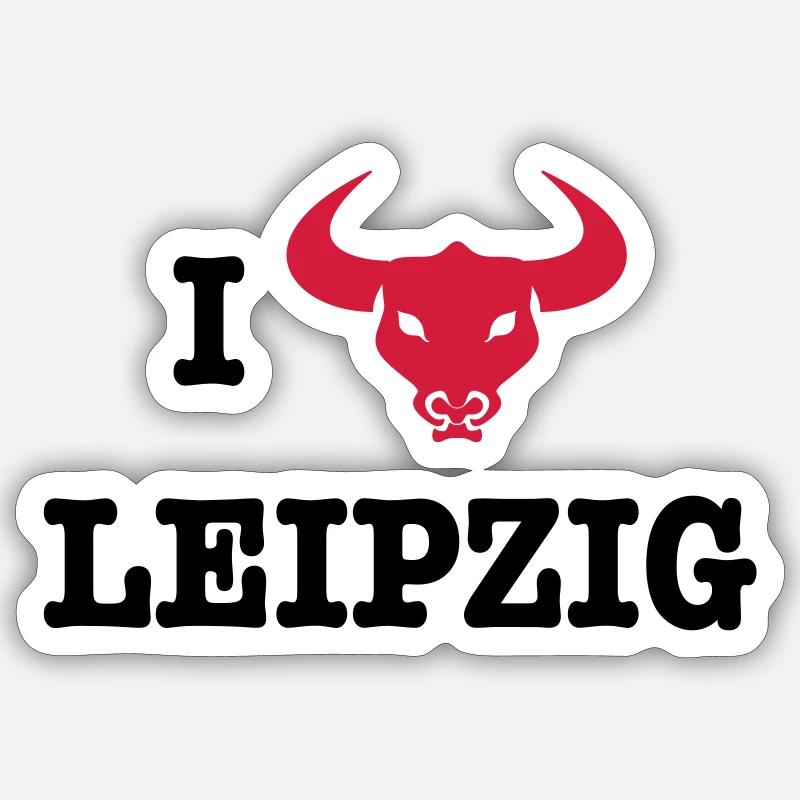 I Love Leipzig - Sticker Größe S (10 x 10 cm) - Mattweiß