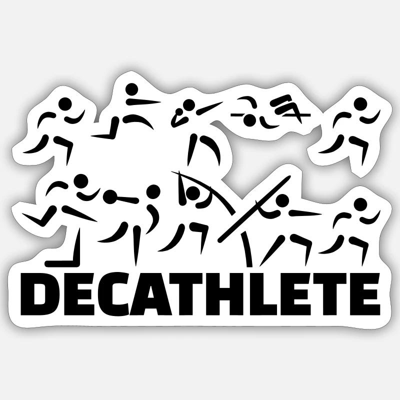 Zehnkampf - Sticker Größe S (10 x 10 cm) - Mattweiß