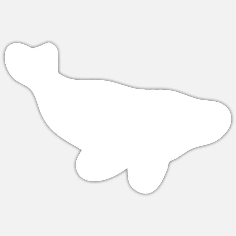 Wal - Sticker Größe S (10 x 10 cm) - Mattweiß