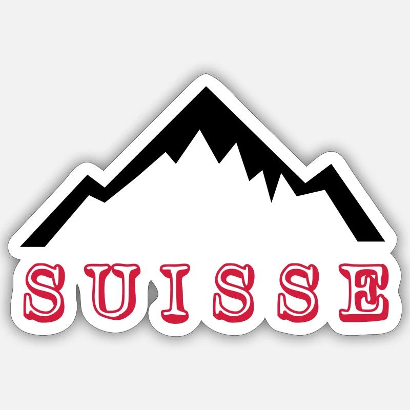 Mount Blanc - Suisse Sticker Größe S (10 x 10 cm)
