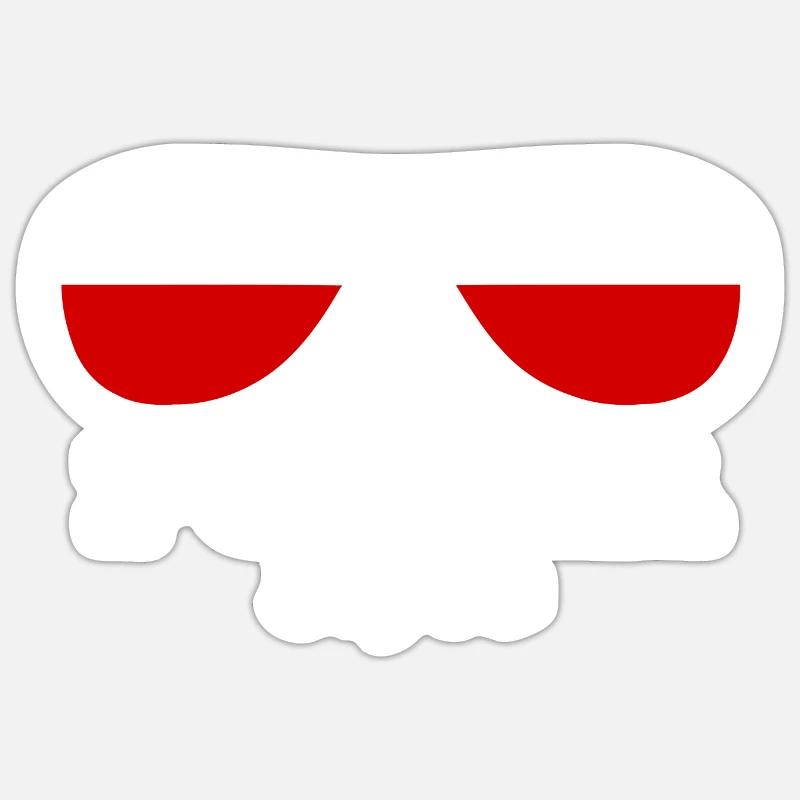 Style Polska - Drapeau - Sticker taille S (10 x 10 cm) - blanc mat