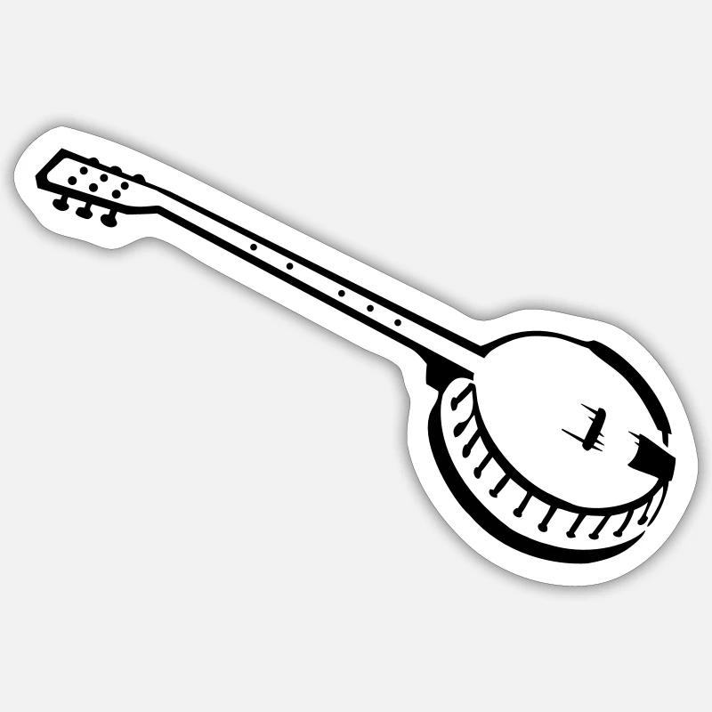 banjo - Sticker size S (10 x 10 cm) - white matte