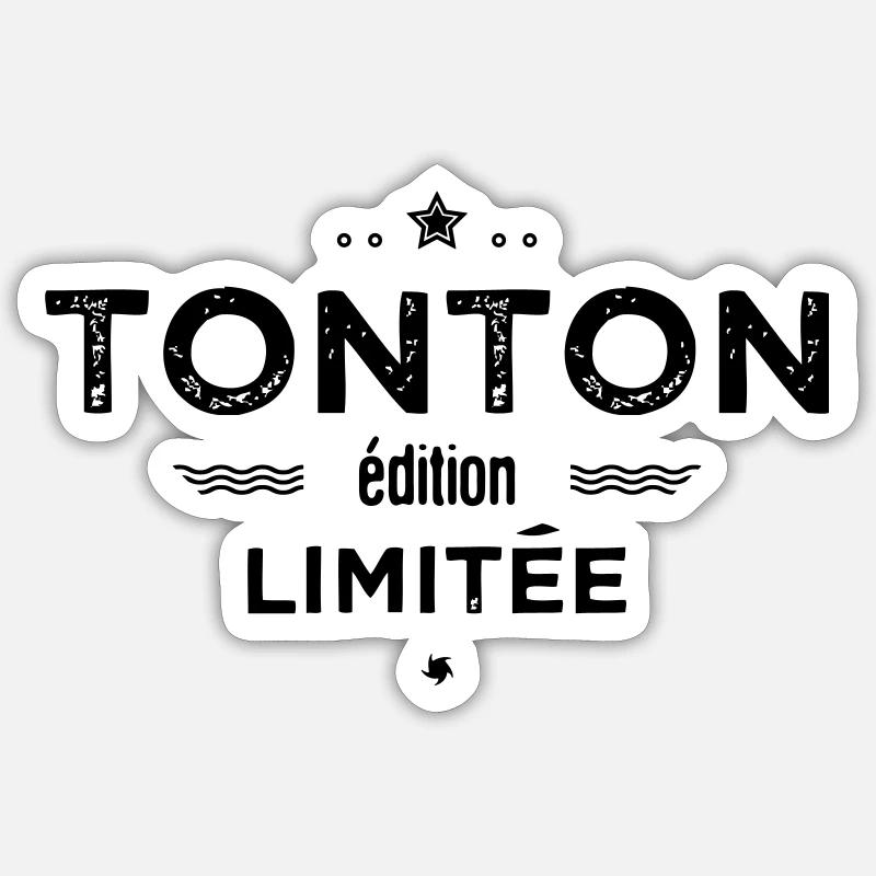 Tonton edition limitee - Sticker taille S (10 x 10 cm) - blanc mat