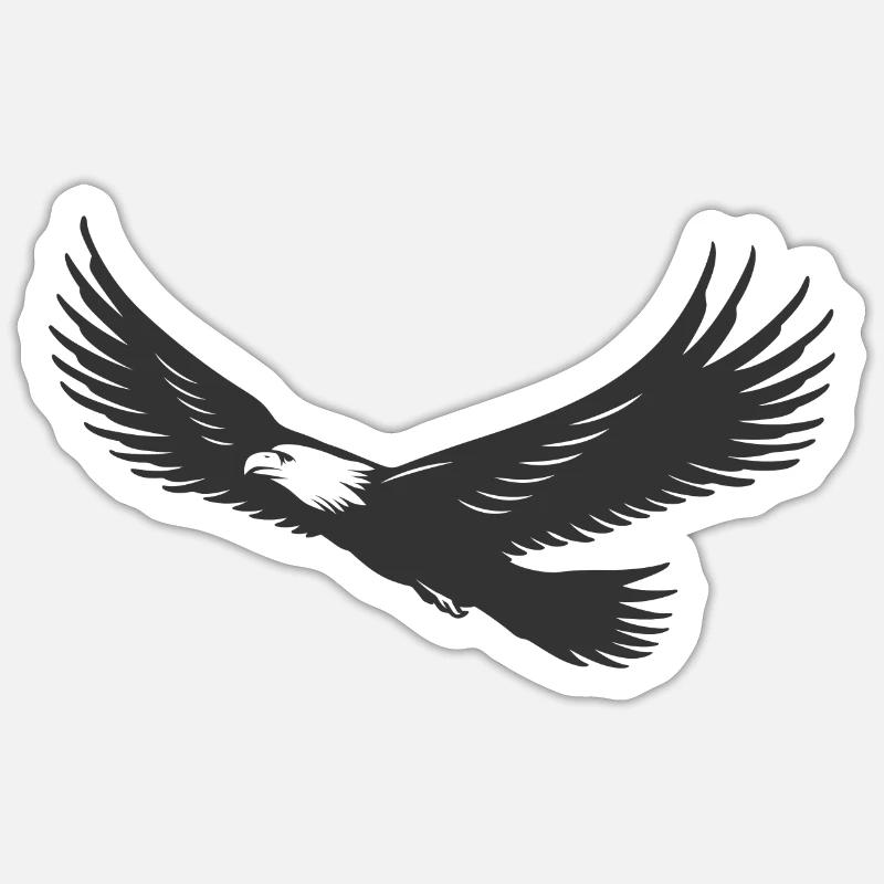 Adler Eagle - Sticker Größe S (10 x 10 cm) - Mattweiß
