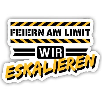 Feiern am Limit - Sticker Größe S (10 x 10 cm) - Mattweiß - Vorne