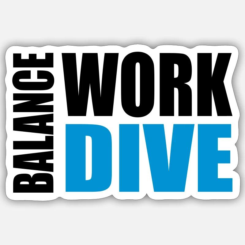 WORKDIVEBALANCE - Sticker Größe S (10 x 10 cm) - Mattweiß