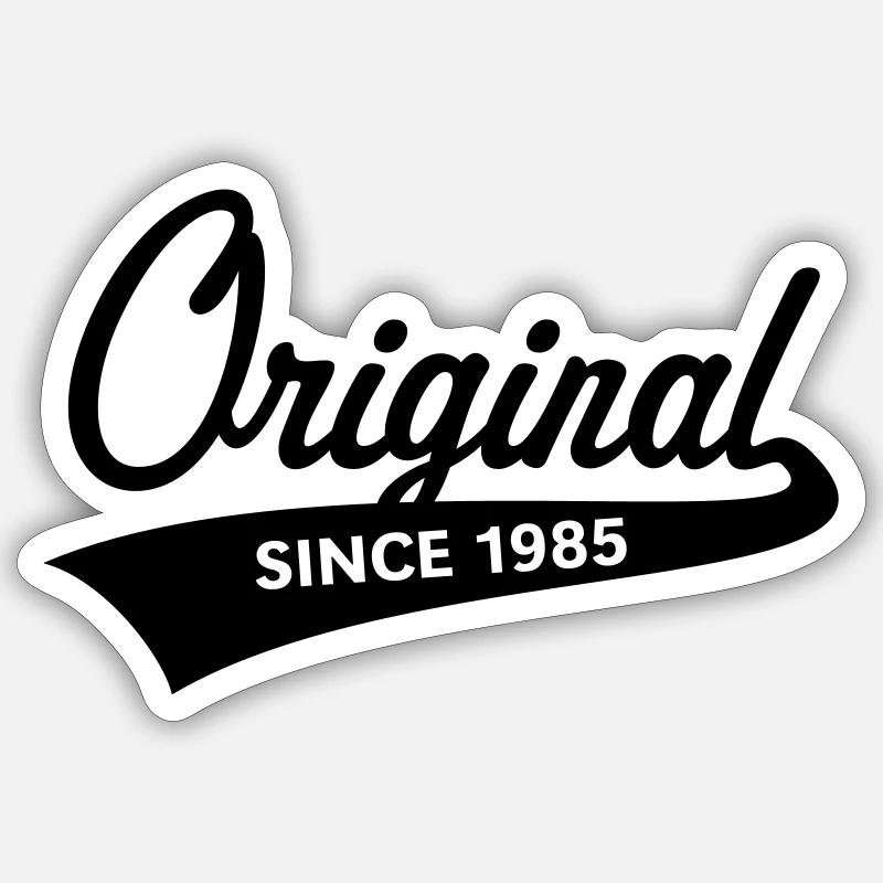 Original Since 1985 (Geburtsjahr, Geburtstag / B) - Sticker Größe S (10 x 10 cm) - Mattweiß