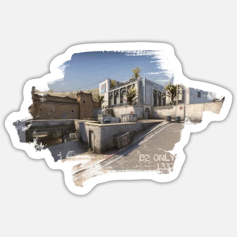 Dust 2 - Sticker taille S (10 x 10 cm) - blanc mat