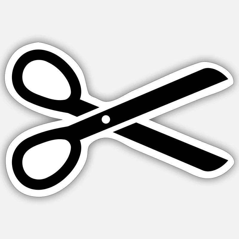 Ciseaux - Sticker taille S (10 x 10 cm) - blanc mat