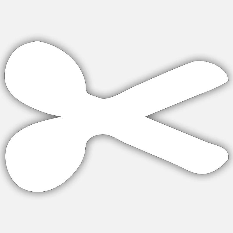 Schere - Sticker Größe S (10 x 10 cm) - Mattweiß
