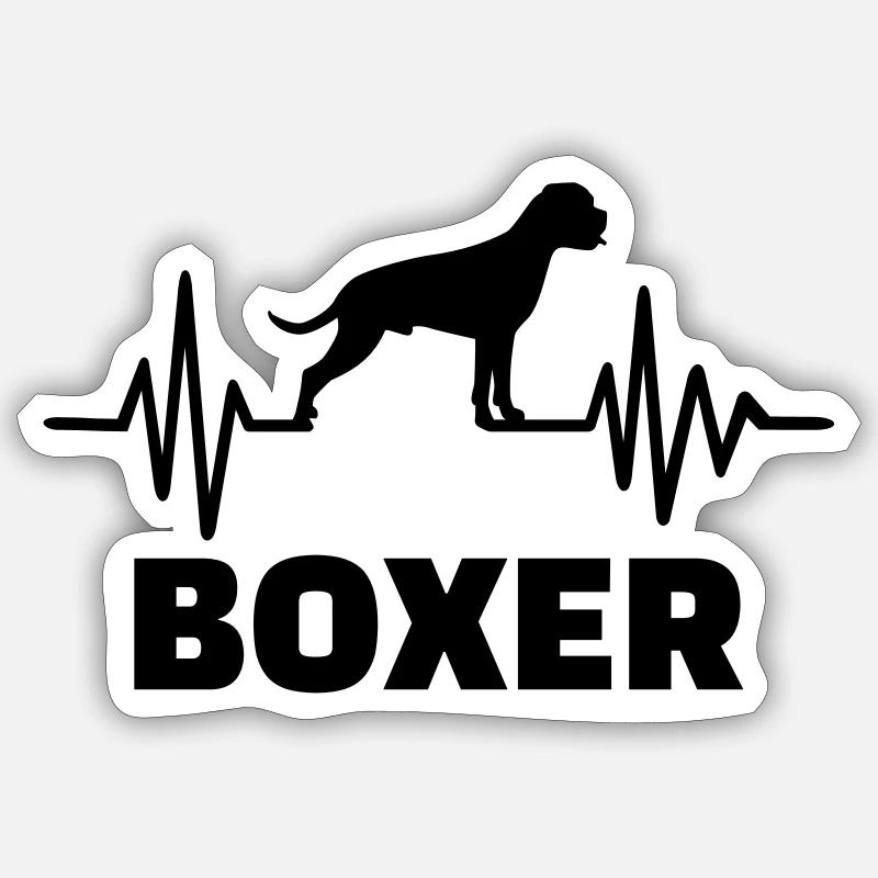 Boxer - Sticker size S (10 x 10 cm) - white matte