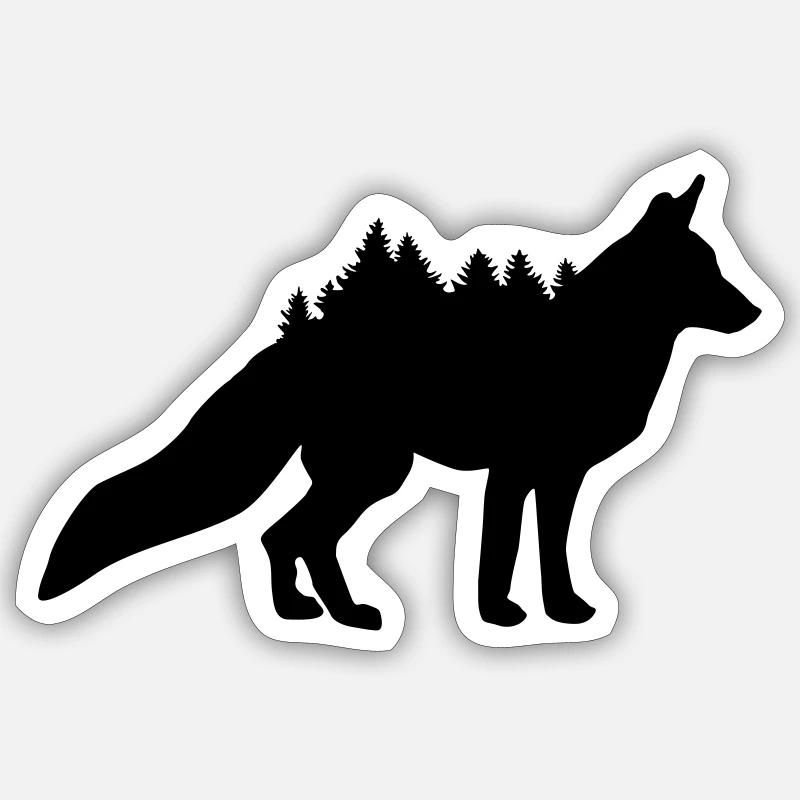 Fox and Forest - Sticker size S (10 x 10 cm) - white matte