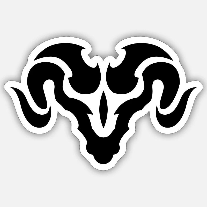 ram - Sticker size S (10 x 10 cm) - white matte