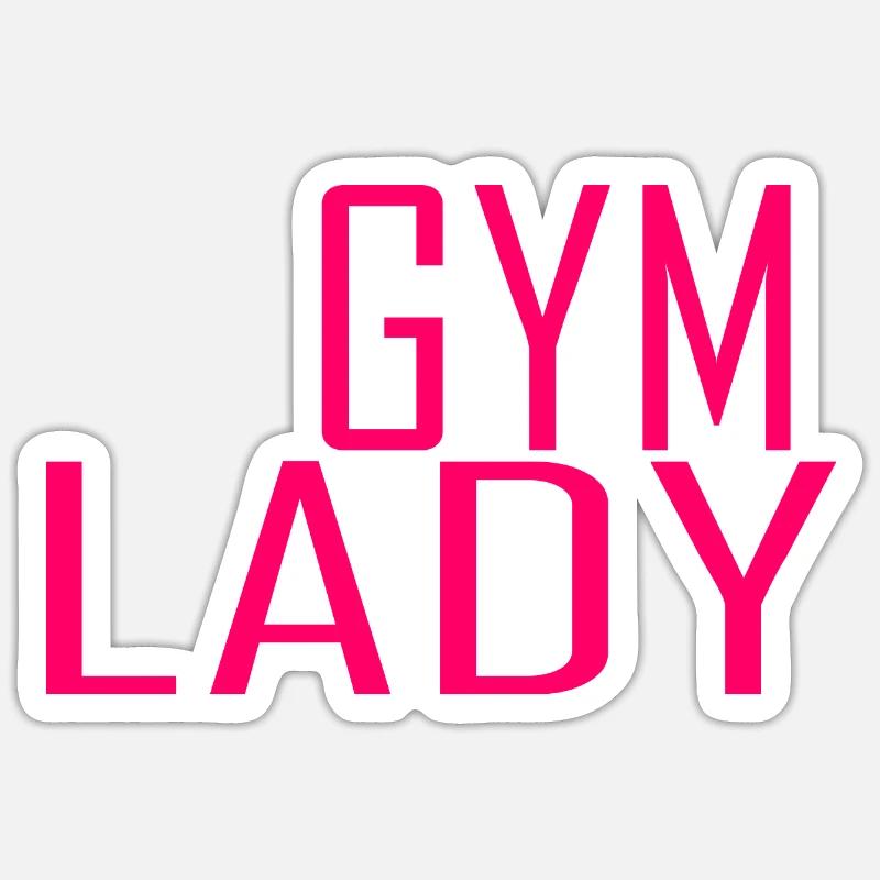 Gym lady - Sticker size S (10 x 10 cm) - white matte