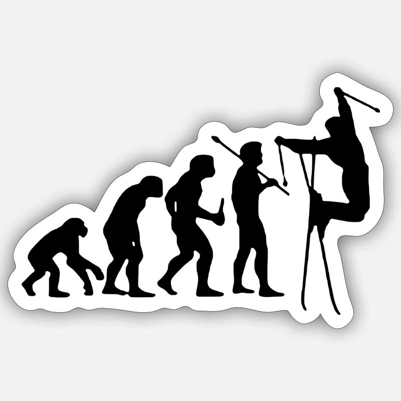 T-shirt de ski Evolution - Sticker taille S (10 x 10 cm) - blanc mat
