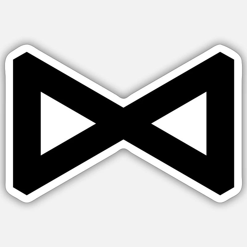 Rune: Dagaz ᛞ (D), Quantum Runes Futhark 0 © - Sticker taille S (10 x 10 cm) - blanc mat