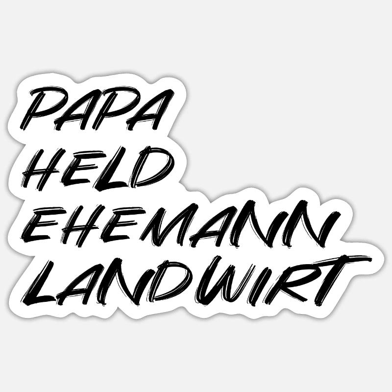 Papa Held Ehemann Landwirt – Starkes Statementdesi - Sticker Größe S (10 x 10 cm) - Mattweiß