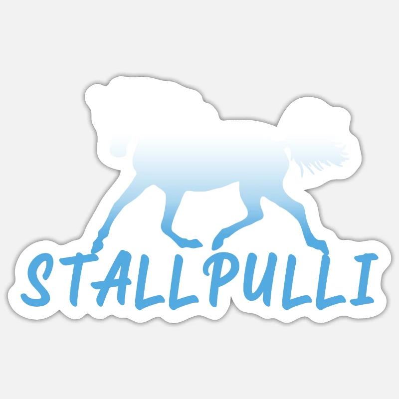 Stallpulli Pferd Reiten Reitstall Reiterhof Stall - Sticker Größe S (10 x 10 cm) - Mattweiß