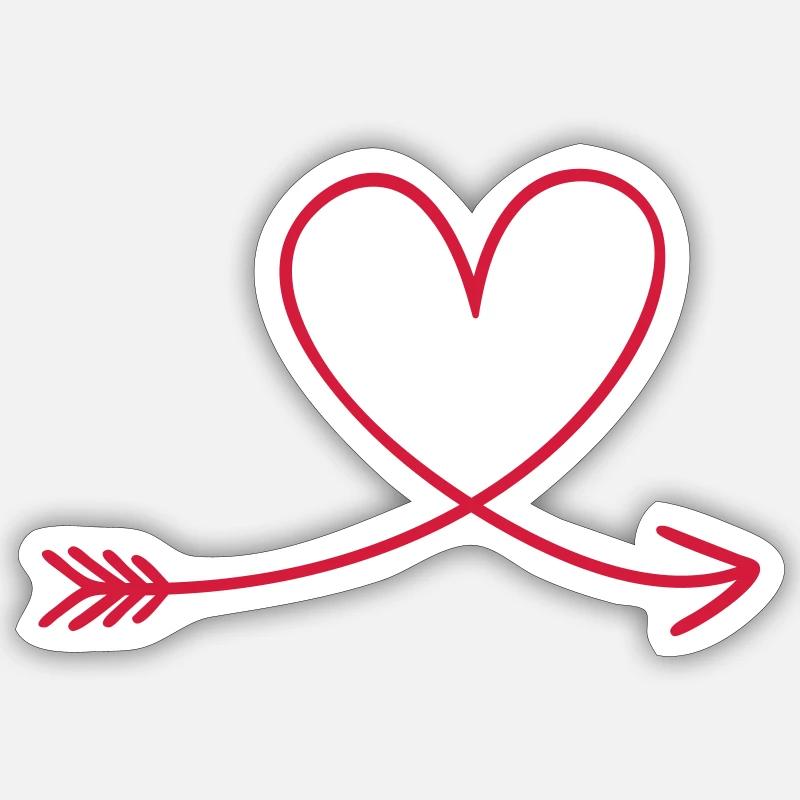 herz - Sticker Größe S (10 x 10 cm) - Mattweiß