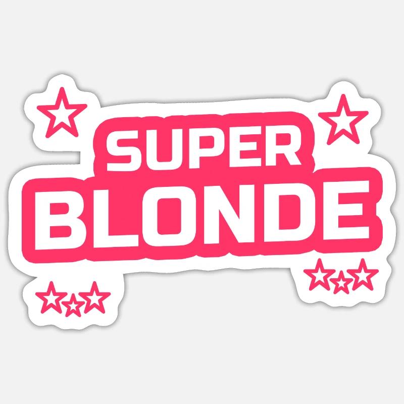 super blonde - Sticker taille S (10 x 10 cm) - blanc mat
