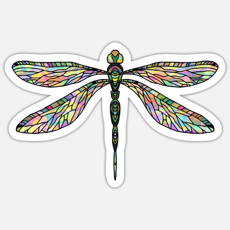 Libellule - Sticker taille S (10 x 10 cm) - blanc mat