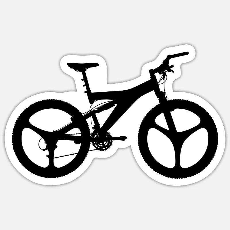 VTT, vélo, VTT, VTT - Sticker taille S (10 x 10 cm) - blanc mat