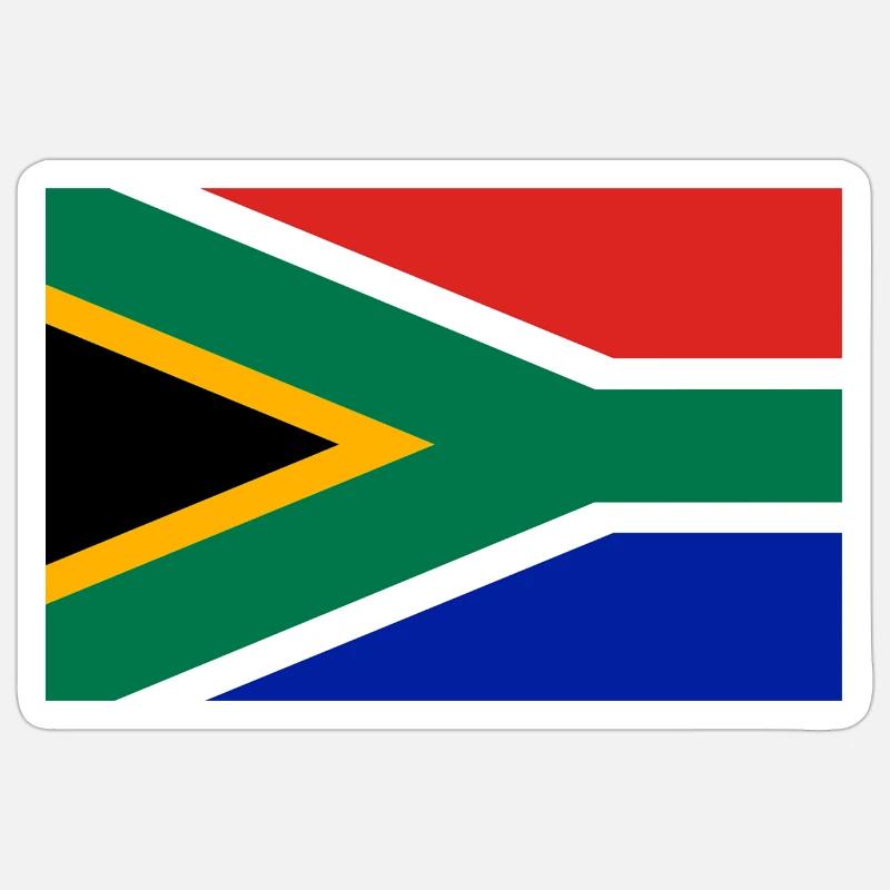 Drapeau de l’Afrique du Sud - Sticker taille S (10 x 10 cm) - blanc mat